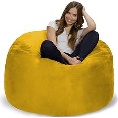 Yellow Bean Bags Chill Sack Chair 4-feet Microsuede Lemon Bean Bag