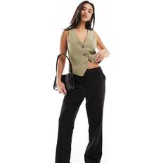ASOS DESIGN Petite Tailored Slim Straight Ankle Length Trousers - Black
