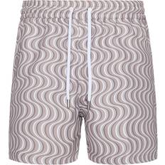 Frescobol Carioca Mens Truffle Copa Camada Swirl-print Recycled-polyester Swim Shorts TRUFFLE