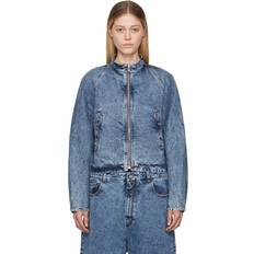 Trasparente - Uomo Giubbotti Alaïa Denim Crop Biker Jacket -