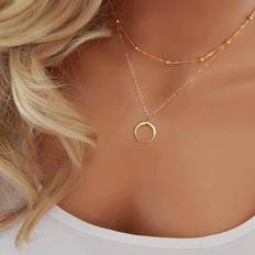 Bohemian Multi Layer Necklace Double-angle Pendant - For Women Girls