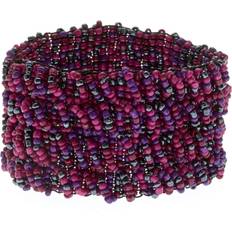 Purple Bracelets Tonal Woven Glass Bead Stretch Bracelet Purple