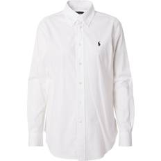 Polo Ralph Lauren Slim Fit Stretch Poplin Shirt Dam Långärmade Skjortor Från Magasin Hvid