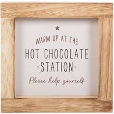 Holz Bilder Something Different Hot Chocolate Station Wooden Plaque White/Brown (One Size) Framed Art