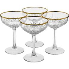 Beige Cocktail Glasses 255 ml Champagne Glasses Stemmed Tall Coupe Glassware Set - One Size Cocktail Glass