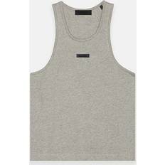 Fear of God Tank Tops Fear of God Essentials Women's Dark Heather Oatmeal Tri-Blend Tank Top