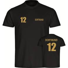 Oberteile Multifanshop Herren T-Shirt Dortmund Trikot gold Druck gold metallic