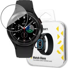 Schutzglas full glue kompatibel mit samsung galaxy watch 4/5 (44mm) schwarz 44 mm