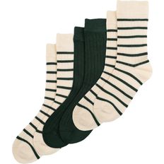 Gröna Strumpor Minipop bambusstrømper 3-pak mix, Emerald Green (grøn/offwhite)