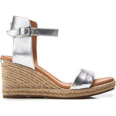 Silver Heeled Sandals Moda In Pelle Phyllis Silver Leather