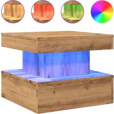 Red Coffee Tables vidaXL With LED Lights 50 x 50 x 40 cm Coffee Table