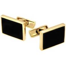 Cufflinks C W Sellors 9ct Yellow Gold Whitby Jet Oblong Cufflinks