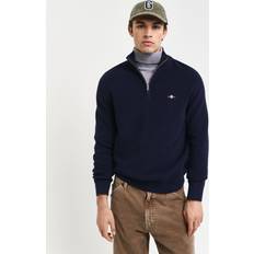 Men - Merino Wool Jumpers GANT Men Ribbed Cotton Wool Half-Zip Sweater