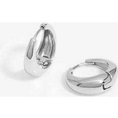 Silver Plated Earrings Inicio Silver Plated Polished Hoop Earrings Gift Pouch