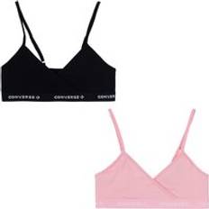 White Bralettes Children's Clothing Converse Set of 2 Stretch Cotton Triangle Bra - Multicolor