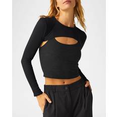 Rayon Buitenkleding Beyond Yoga Formation Shrug in Black. L, M, XL, XS