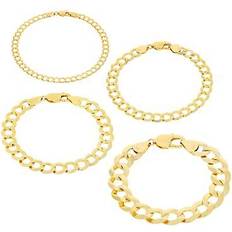 14k - Men Bracelets Nuragold 14k Yellow Gold Cuban Curb Chain Link Bracelet