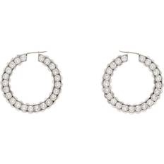 Silver Jah Big Hoop Earrings White UNI