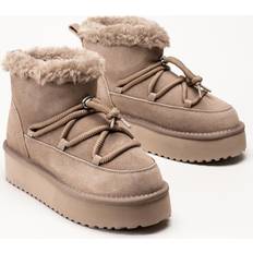 Duffy Dam Kängor & Boots Duffy Beige fodrade platåboots mocka Taupe
