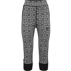 Rose Wool High Waist Capri Pants - Multi Black
