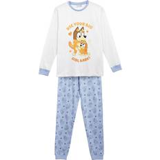 Azul - Mujer Pijamas Camiseta De Pijama De Manga Larga - Bluey/Blanco