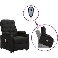 Prodotti per Massaggi e Relax vidaXL Poltrona Alzapersona Massaggiante Elettrica Nera Tessuto