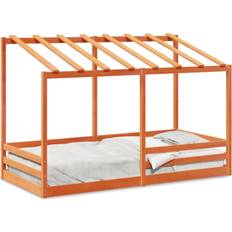 vidaXL Barneseng Med Tak Voksbrun 90x200 cm Heltre Furu
