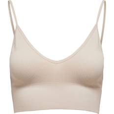 Only Donna Intimo Only Unterwäsche Frau Onlvicky Rib Top Noos Beige