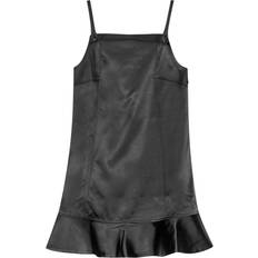Ganni Klänningar Ganni Duchesse Satin Mini Dress Dam Korta Klänningar Från Magasin Black