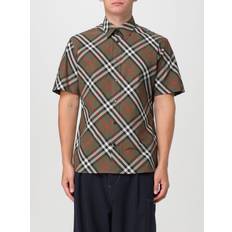 Burberry Uomo Top Burberry Men's Short Sleeve Check Shirt - Green