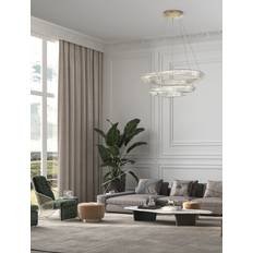 Lamper NOVA LUCE Hängande Lampa Aurelia Guld Dubbel Ø80 och Ø60 cm Pendel