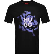 Men - Purple T-shirts HUGO Dignitey Graphic T-Shirt Black