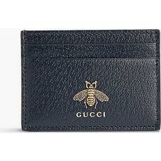 Gucci Card Cases Gucci Nero Bee-plaque Leather Card Holder - NERO