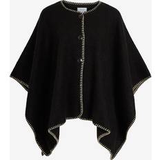 Svarta Capes & Ponchos Vila Knappförsedd Poncho Svart ONE