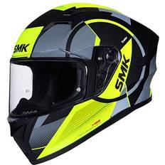 SMK Stellar Faro, full face helmet color: Matt Black/Grey/Neon-Yellow