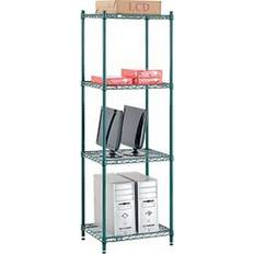 Green Shelves Nexel Poly-Green Wire Unit 24"W x 18"D x 74"H Shelving System