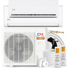 Cooper & Hunter Hyper Heat 28,000 BTU Dual Zone 12000 18000 BTU Wall Mount Ductless Mini Split Air Conditioner and Heater Full Set with 25ft Installation Kits