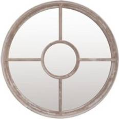 Beige Veggspeil Sand 40x4 cm Iron Round for Indoor Use Wall Mirror 40cm