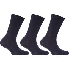 Kids Plain Cotton School Socks (Pack Of 3) (UK Shoe 4-6.5) Navy