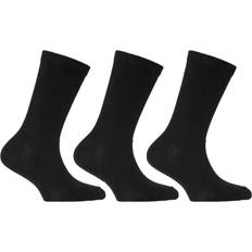 Socks Universal Textiles Kids Plain Cotton School Socks (Pack Of 3) (UK Shoe 4-6.5) Black