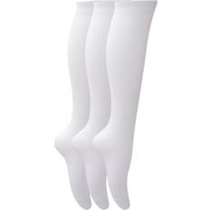 Socks Universal Textiles Girls Knee High School Socks (Pack Of 3) (UK Shoe 9-12) White