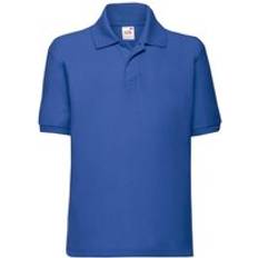 Uni Polos Fruit of the Loom Pique Polo Shirt Royal 12-13 Years