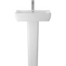 Balterley Alba Square 1 Tap Hole Ceramic Basin & Full Pedestal 550 mm