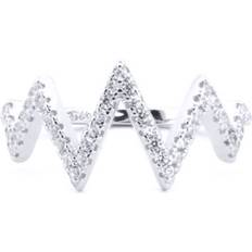 Rhodium - Women Rings Jewelco London Silver jewelco london round cz zig zag shockwave cluster ring