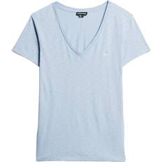 Superdry Damen T-Shirts & Tanktops Superdry T-Shirt mit V-Ausschnitt, bestickt und geflammt, Damen Bleu