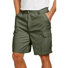 6XL Shorts KingSize Big & Tall Knockarounds 8" Full-Elastic Cargo Shorts Olive (6X)