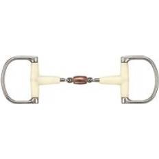 Équitation SOYO Mors verdum pour cheval double articulation rouleau en cuivre Happy mouth racing Blanc