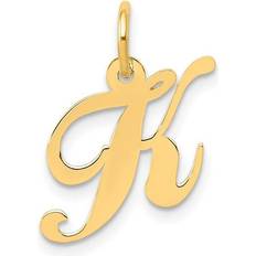 Yellow Charms & Pendants Bagatela 14K Yellow Gold Fancy Script Letter Initial Charm