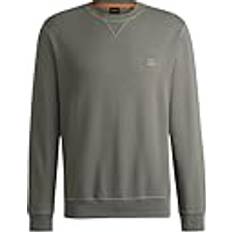 BOSS Cotton-terry relaxed-fit sweatshirt with logo patch Light Grey