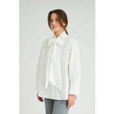 Bow Shirt Dam Långärmade Skjortor Från Magasin White